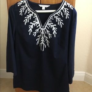 Croft & Barrow Embroidered Knit Tunic Sz Small